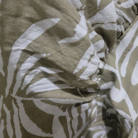 Vintage Patio Dress Tan Vermont Country Store Palm Leaf Muumuu Housedress Large - Picture 13 of 14